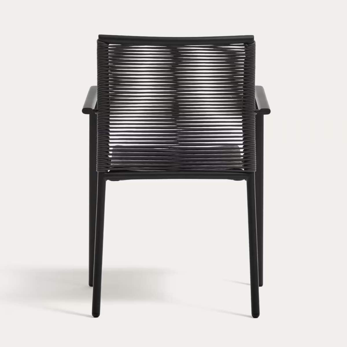 Kave Home Culip stackable outdoor chair in aluminium and cord in brown