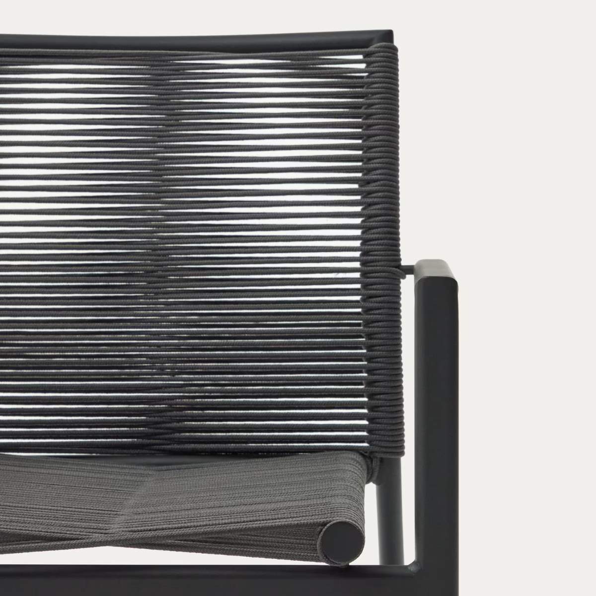 Kave Home Culip stackable outdoor chair in aluminium and cord in brown