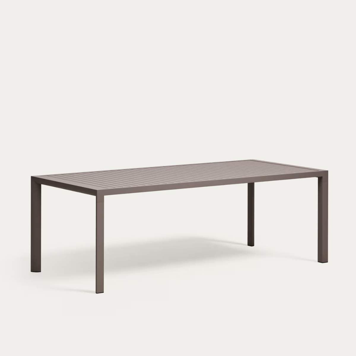 Kave Home Culip aluminium outdoor table in powder coated brown finish, 220 x 100 cm