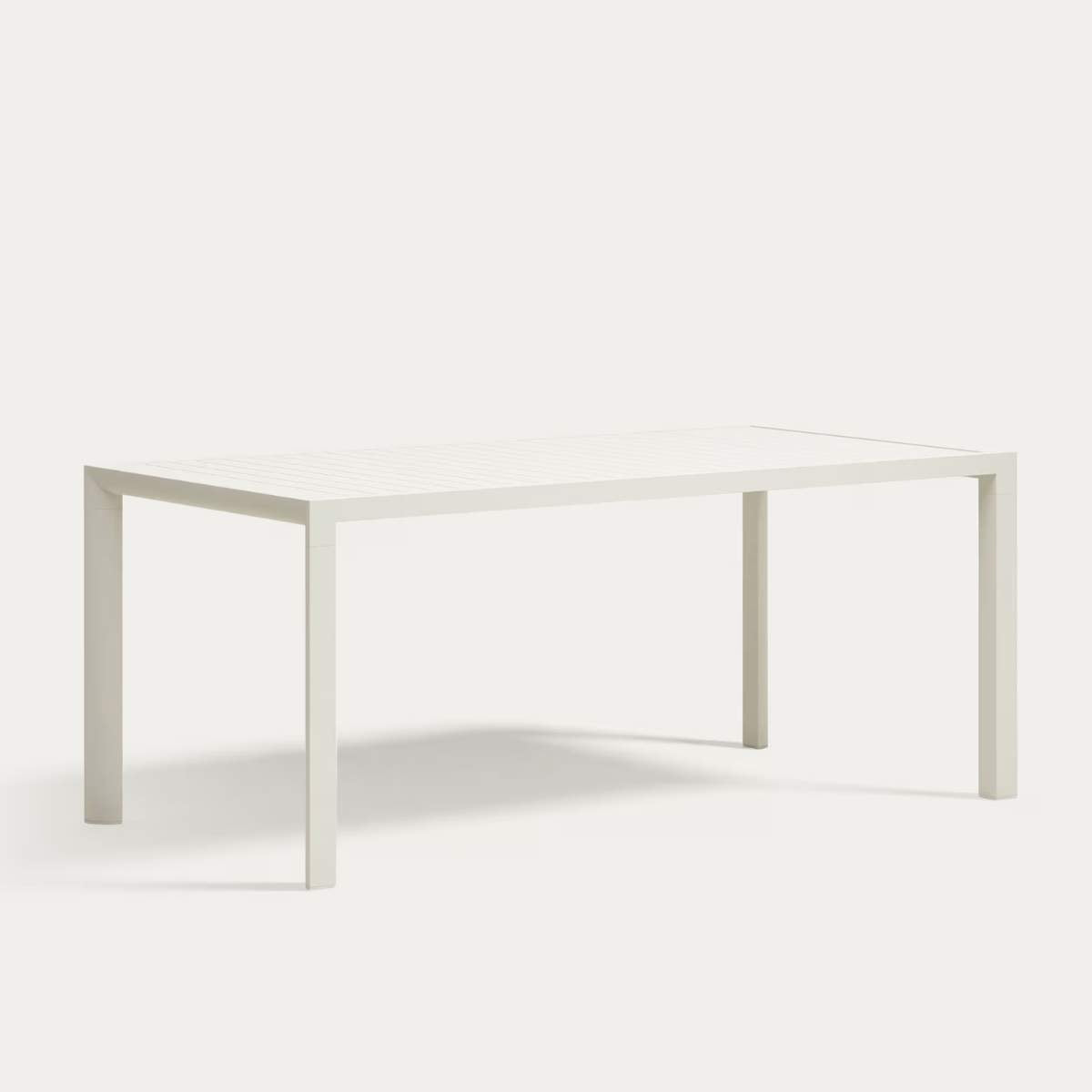Kave Home Culip aluminium outdoor table with white finish, 180 x 90 cm