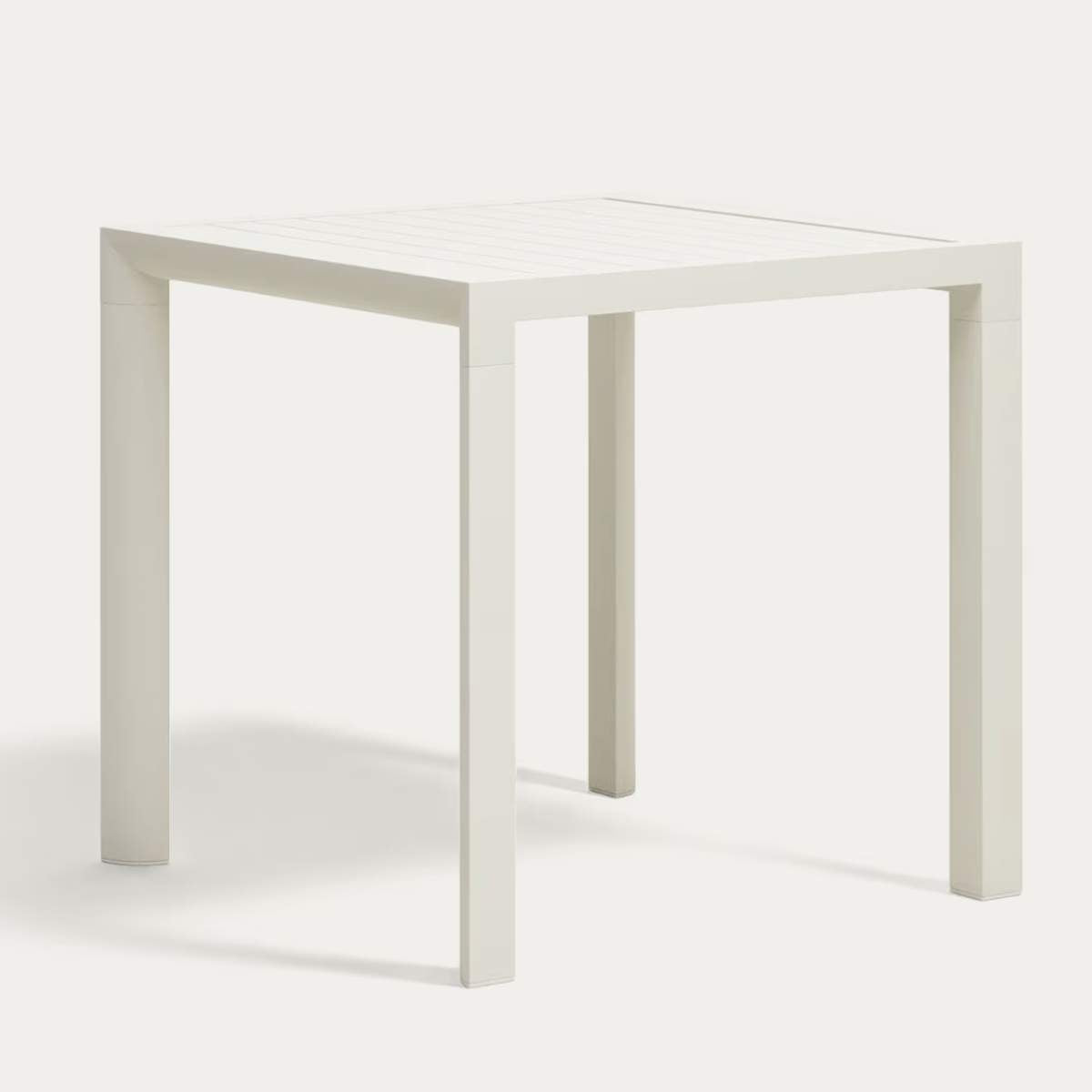 Kave Home Culip aluminium outdoor table in powder coated white finish, 77 x 77 cm