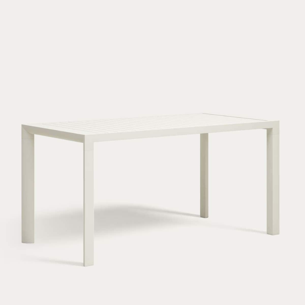 Kave Home Culip aluminium outdoor table in powder coated white finish, 150 x 77 cm