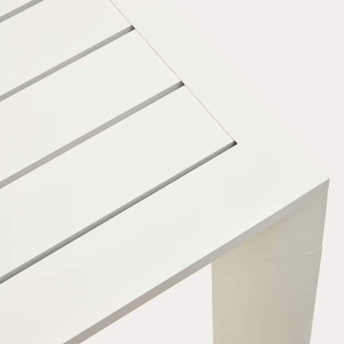 Kave Home Culip aluminium outdoor table in powder coated white finish, 77 x 77 cm