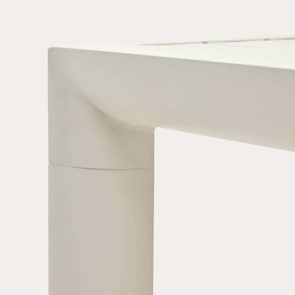 Kave Home Culip aluminium outdoor table in powder coated white finish, 77 x 77 cm