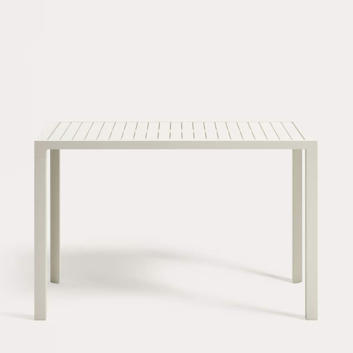 Kave Home Culip aluminium outdoor bar table in powder coated white finish, 150 x 77 cm
