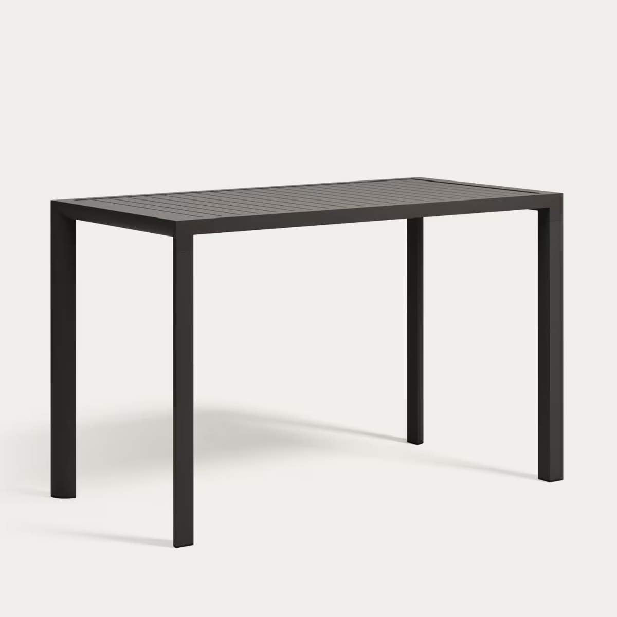 Kave Home Culip aluminium outdoor bar table in powder coated white finish, 150 x 77 cm