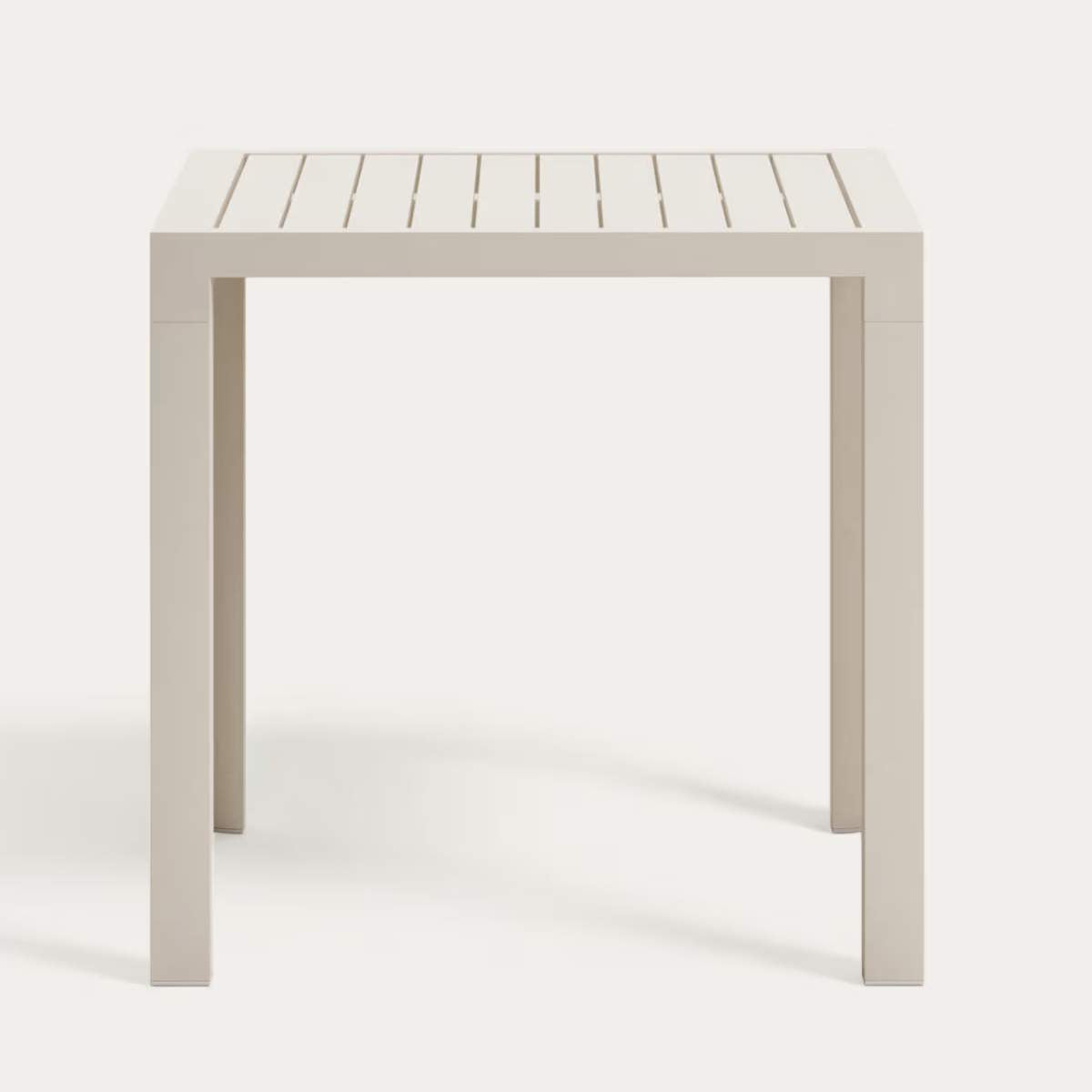 Kave Home Culip aluminium outdoor table in powder coated white finish, 77 x 77 cm