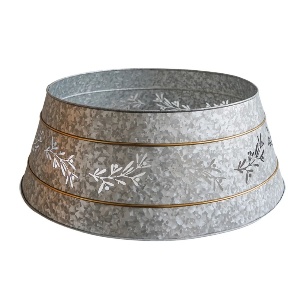 Ivyline Galvanised Cut Out Mistletoe Tree Skirt D67cm H25cm