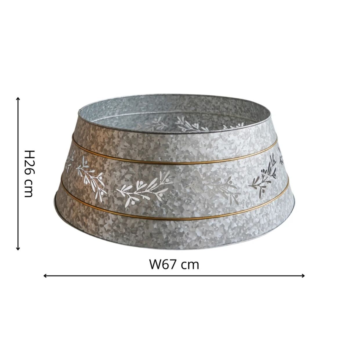 Ivyline Galvanised Cut Out Mistletoe Tree Skirt D67cm H25cm