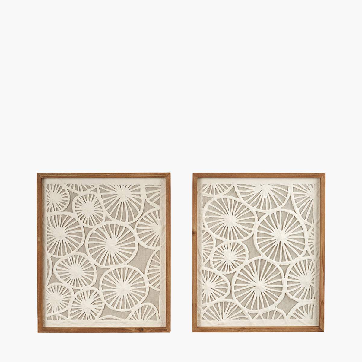 Beau&Co S/2 Cut Out Pattern Natural Paper Design Wall Art with Natural Frames
