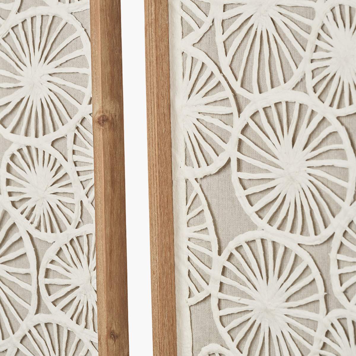 Beau&Co S/2 Cut Out Pattern Natural Paper Design Wall Art with Natural Frames