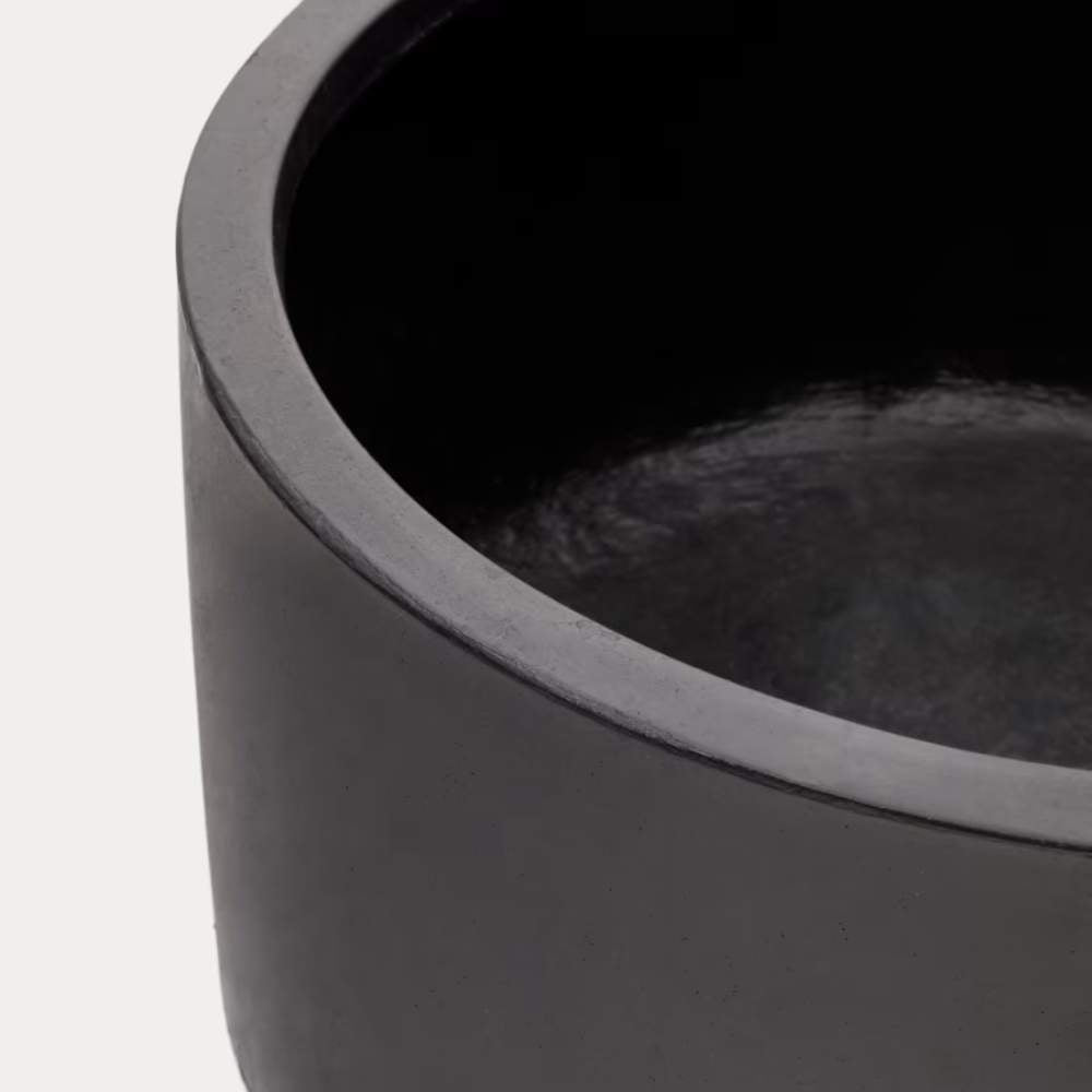 Kave Home Aiguablava Plant Pot in Black Cement, Ø 62 cm