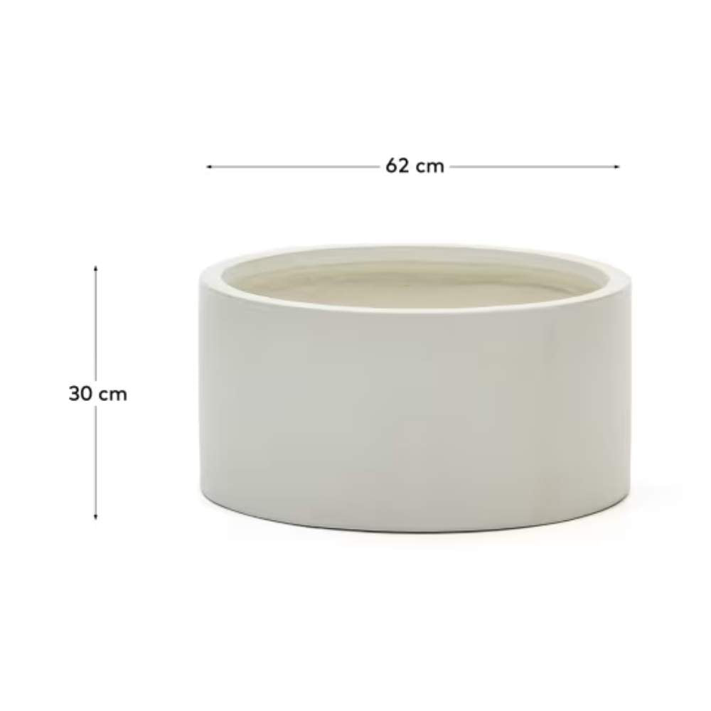 Kave Home Aiguablava Plant Pot in White Cement, Ø 62 cm