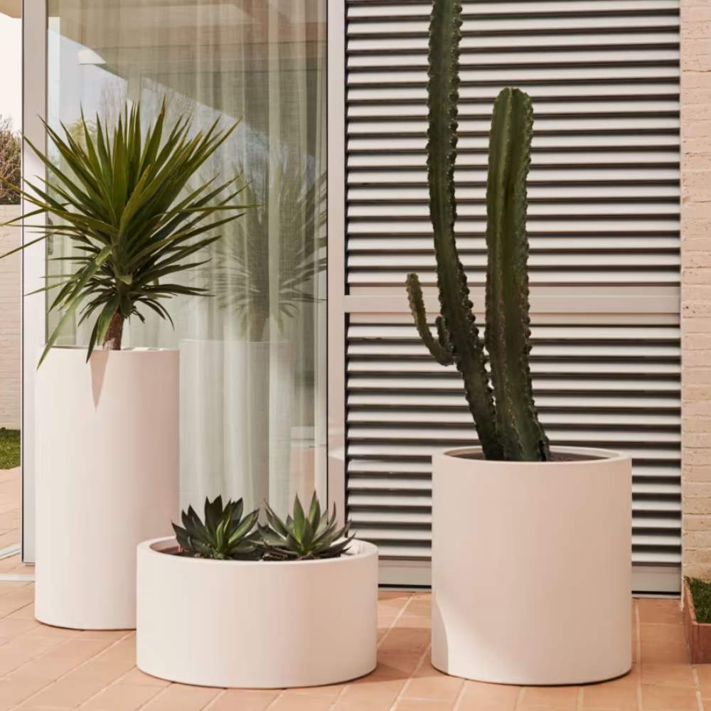 Kave Home Aiguablava Plant Pot in White Cement, Ø 62 cm