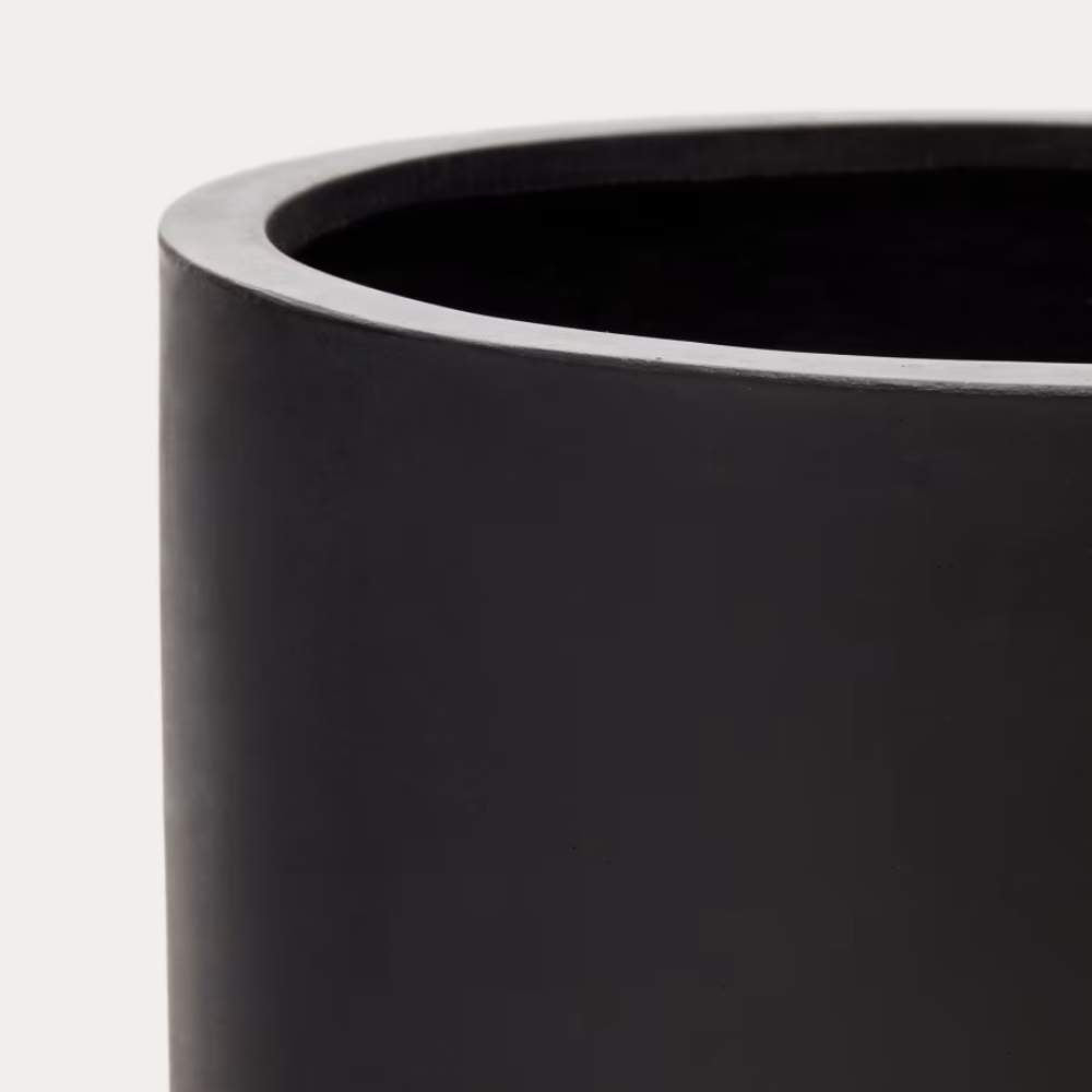 Kave Home Aiguablava Plant Pot in Black Cement, Ø 52 cm