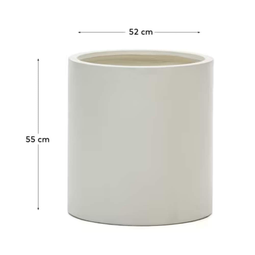 Kave Home Aiguablava Plant Pot in White Cement, Ø 52 cm