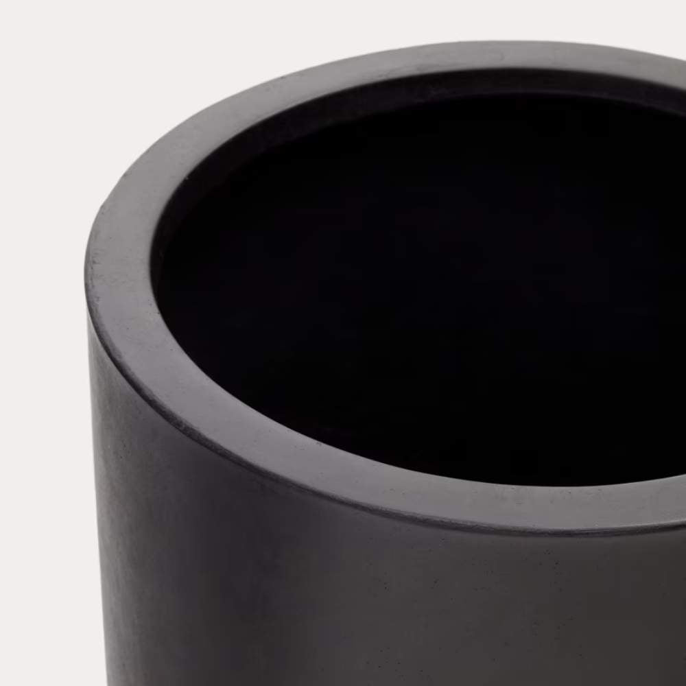 Kave Home Aiguablava Plant Pot in Black Cement, Ø 42 cm