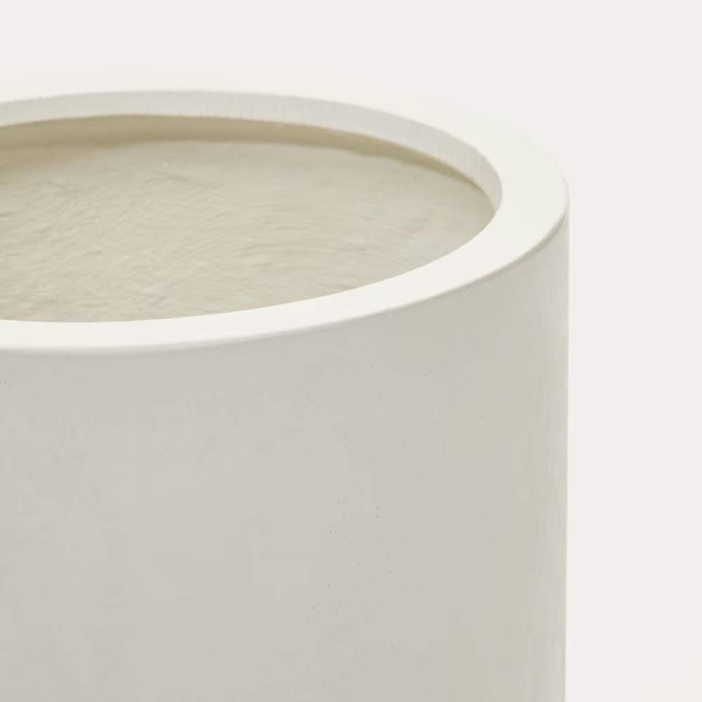 Kave Home Aiguablava Plant Pot in White Cement, Ø 42 cm