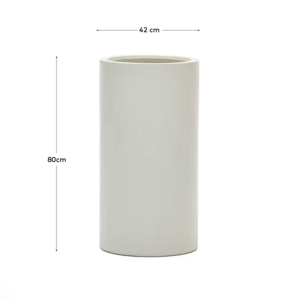 Kave Home Aiguablava Plant Pot in White Cement, Ø 42 cm
