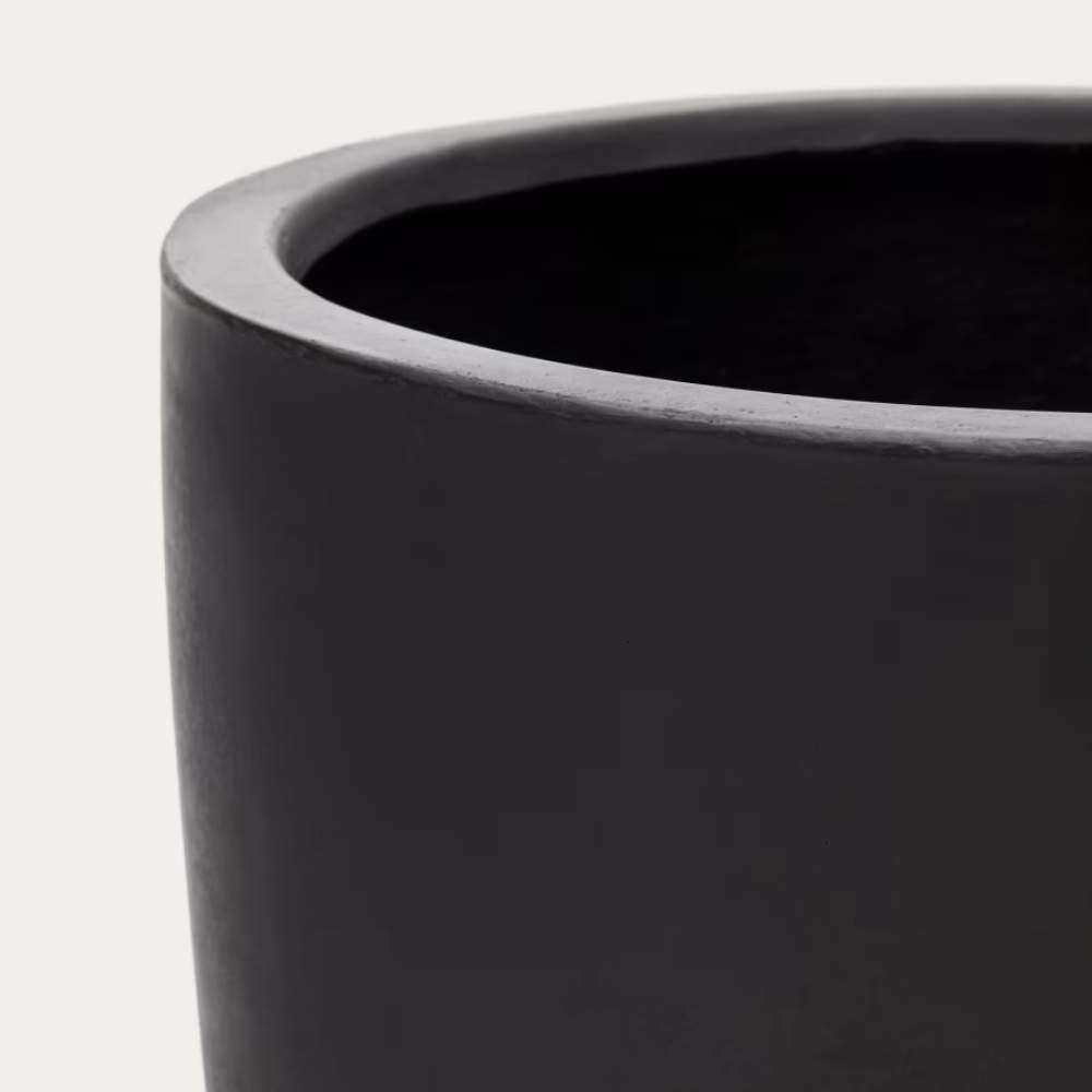 Kave Home Aiguablava Plant Pot in Black Cement, Ø 56 cm