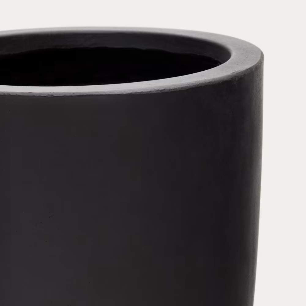 Kave Home Aiguablava Plant Pot in Black Cement, Ø 39 cm
