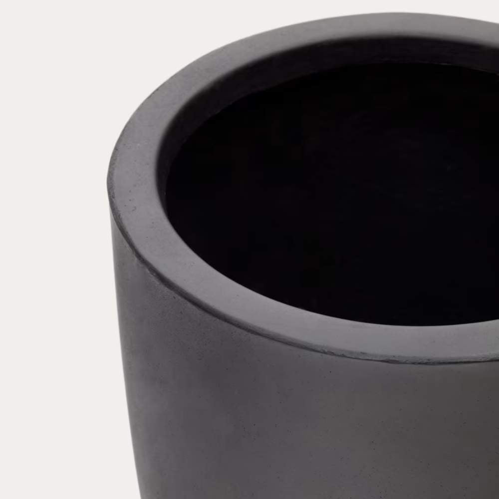 Kave Home Aiguablava Plant Pot in Black Cement, Ø 39 cm