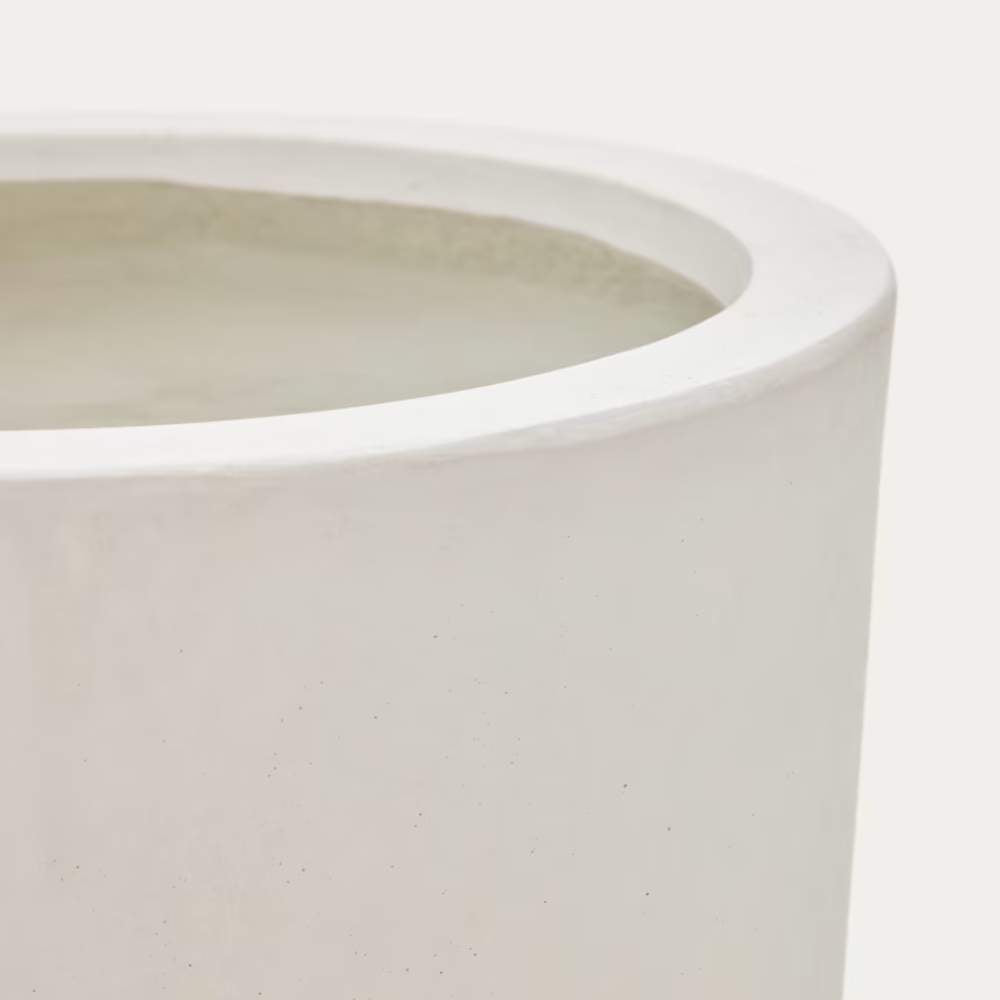 Kave Home Aiguablava Plant Pot in White Cement, Ø 39 cm