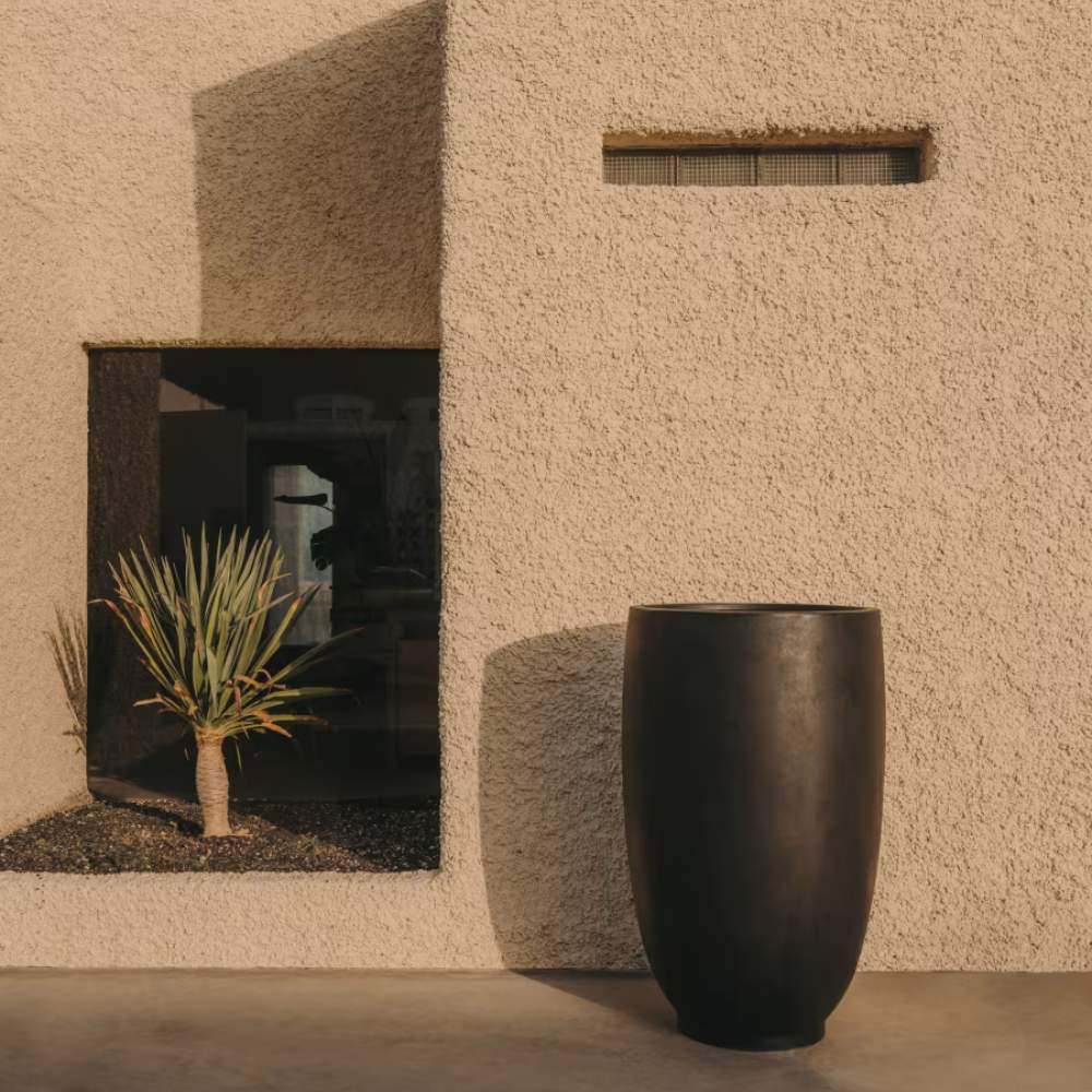 Kave Home Aiguablava Black Cement Planter Ø 75 cm