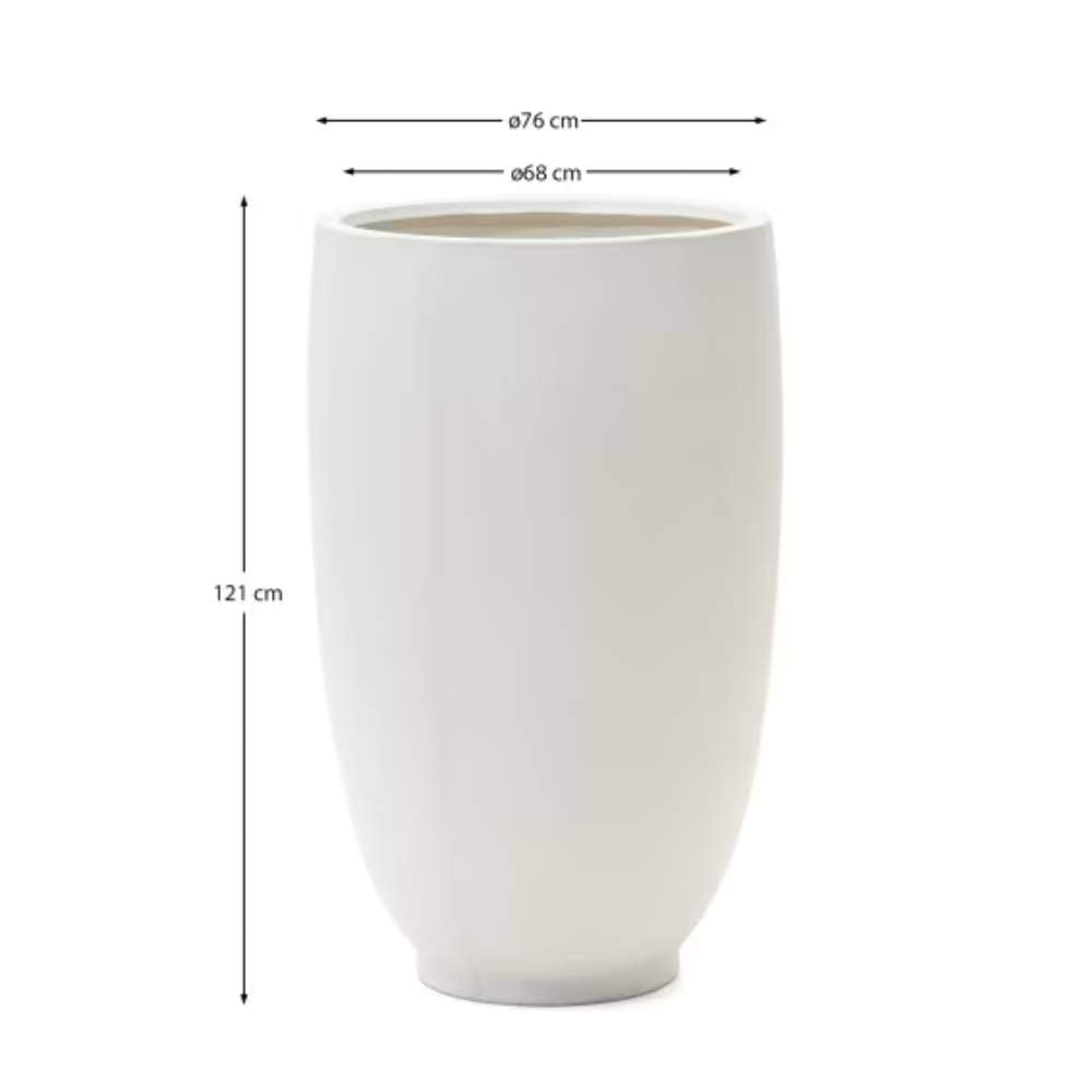 Kave Home Aiguablava White Cement Planter Ø 75 cm