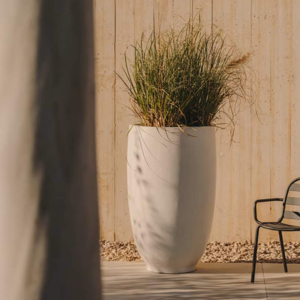 Kave Home Aiguablava White Cement Planter Ø 75 cm