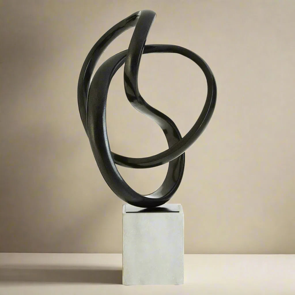 Beaumonde Home Mirano Black Nickel Finish Knot Sculpture-Beaumonde