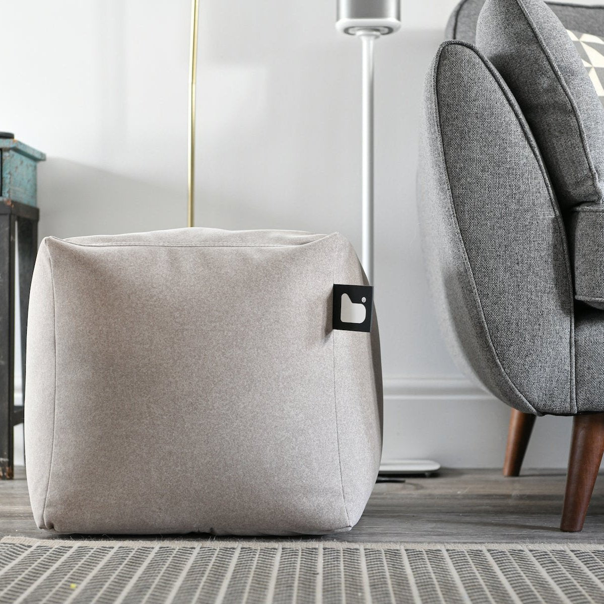 Extreme Lounging B-Box Brushed Suede Stool-Beaumonde