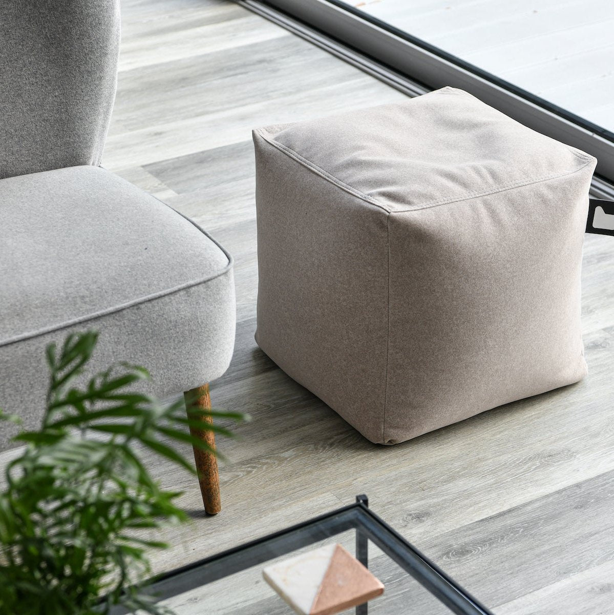 Extreme Lounging B-Box Brushed Suede Stool-Beaumonde