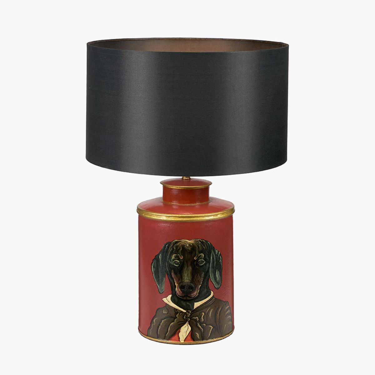 Pacific Lifestyle Dachshund Red Hand Painted Metal Table Lamp Base