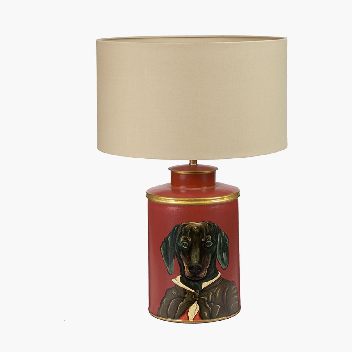 Pacific Lifestyle Dachshund Red Hand Painted Metal Table Lamp Base