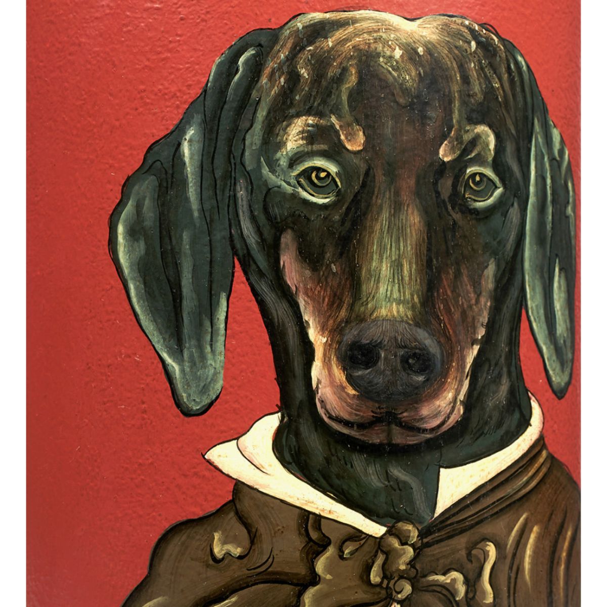 Pacific Lifestyle Dachshund Red Hand Painted Metal Table Lamp Base