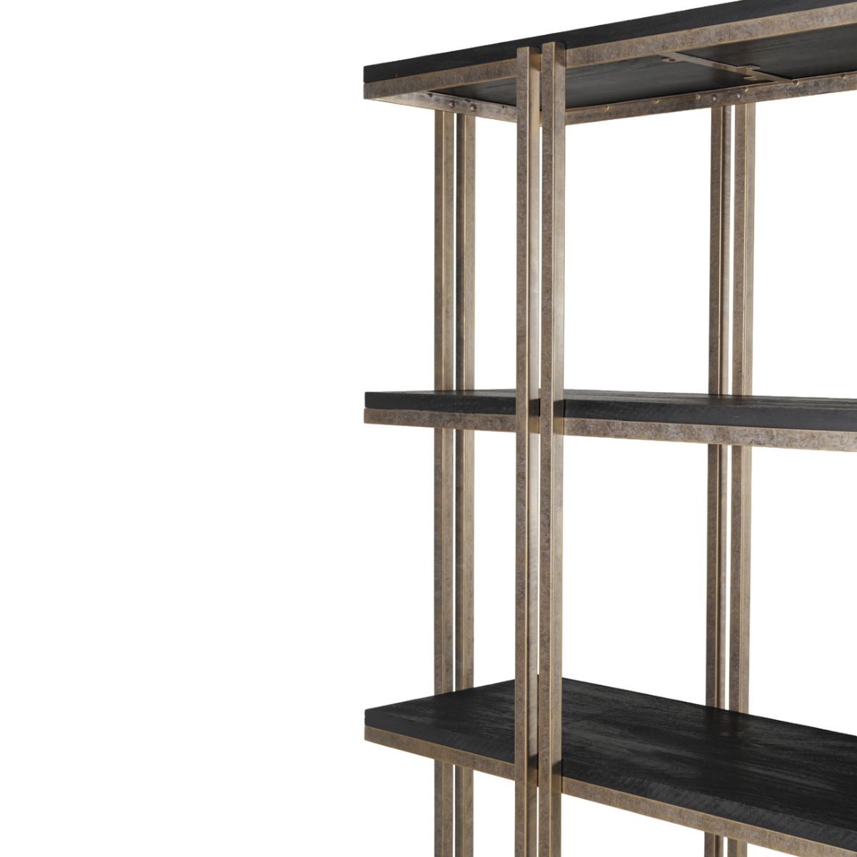 Libra Interiors Dalston Sandblasted Mango Wood Shelving Unit