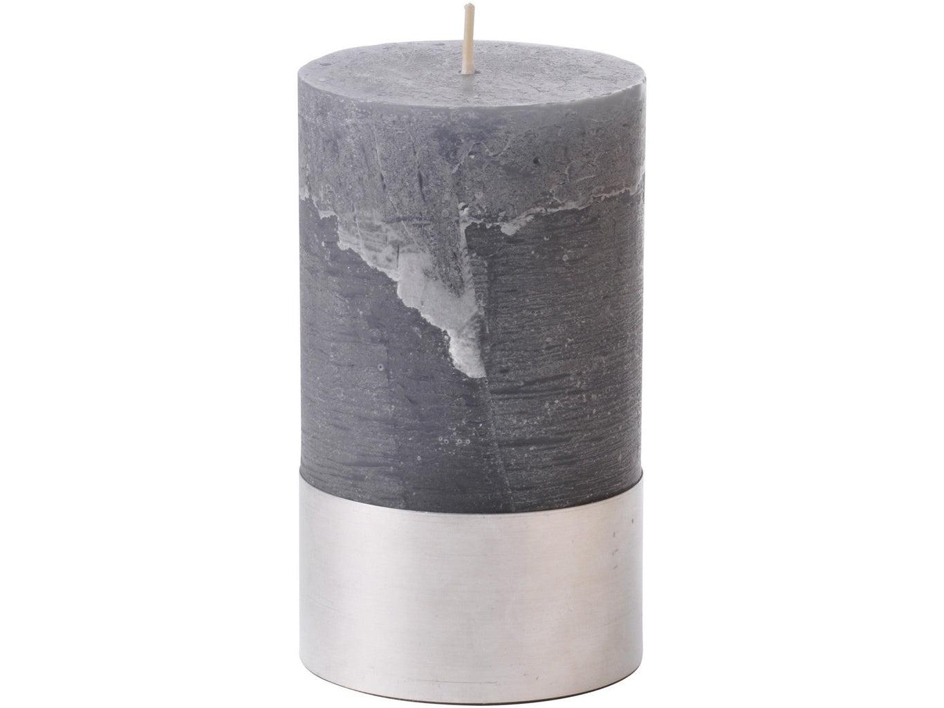 Dark Grey Pillar Candle 7x12cm-Beaumonde