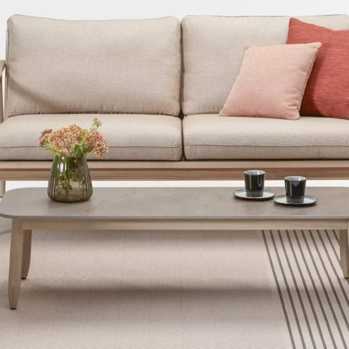 Vincent Shepherd David Outdoor Coffee Table Teak Ceramic
