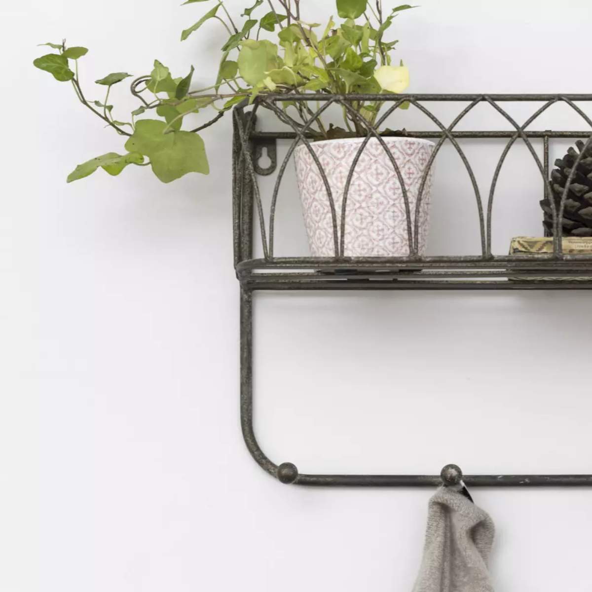 Grand Illusions Decorative Shelf With Hooks Large
