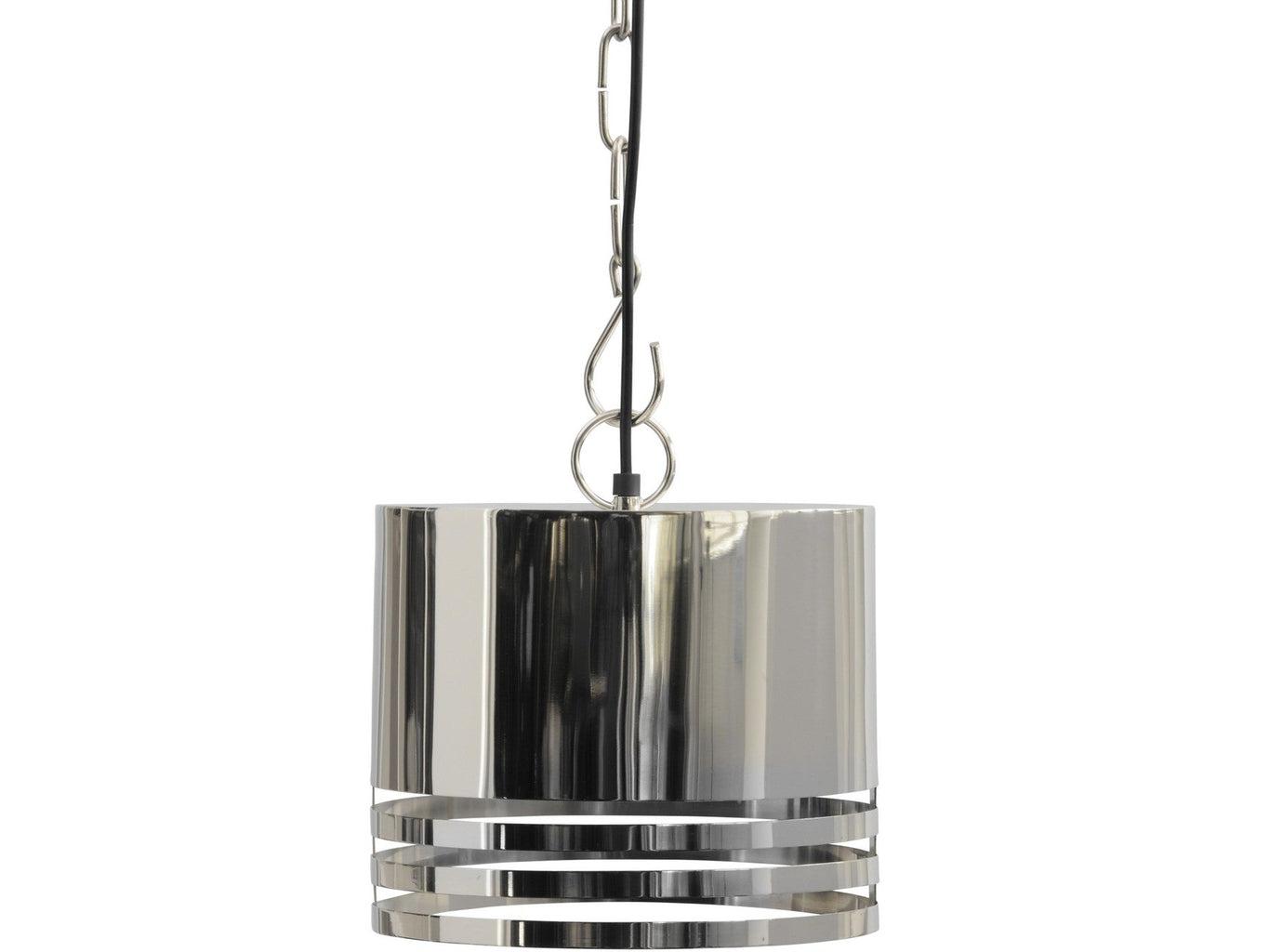 Delphino Duo Silver Oval Shade Hanging Lamp-Beaumonde