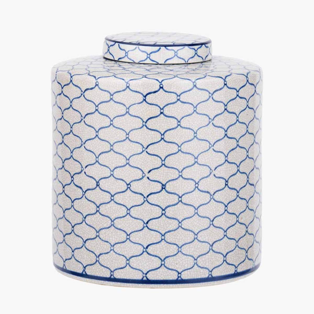 Pacific Lifestyle Demetri Grey and Blue Ceramic Lidded Ginger Jar
