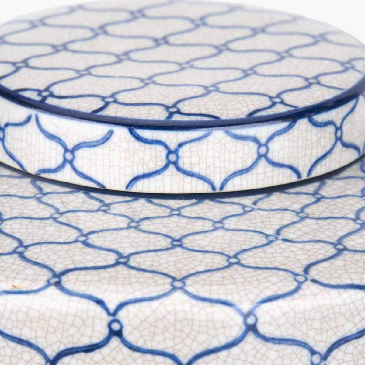 Pacific Lifestyle Demetri Grey and Blue Ceramic Lidded Ginger Jar
