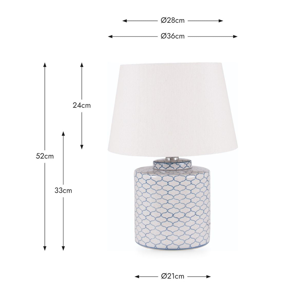 Pacific Lifestyle Demetri Grey and Blue Detail Ceramic Table Lamp