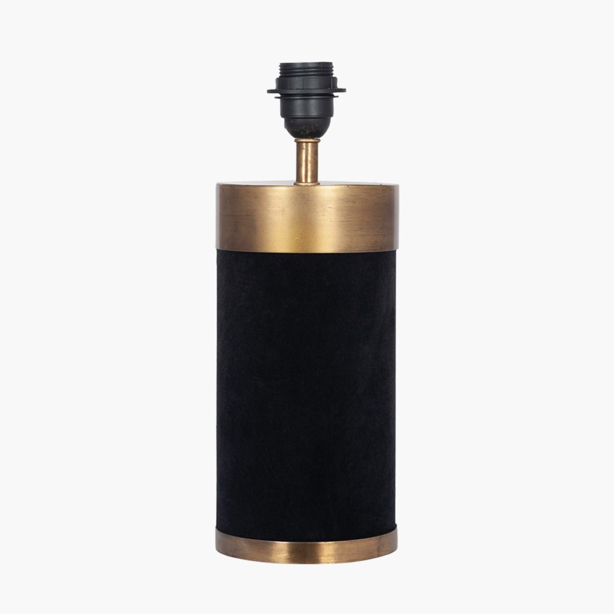Pacific Lifestyle Dempsey Black Velvet and Antique Gold Metal Table Lamp Base