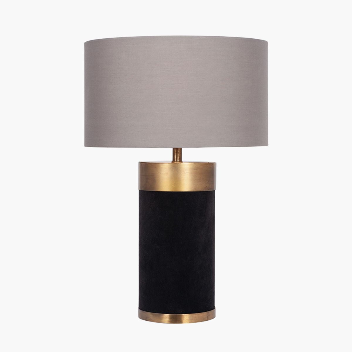 Pacific Lifestyle Dempsey Black Velvet and Antique Gold Metal Table Lamp Base
