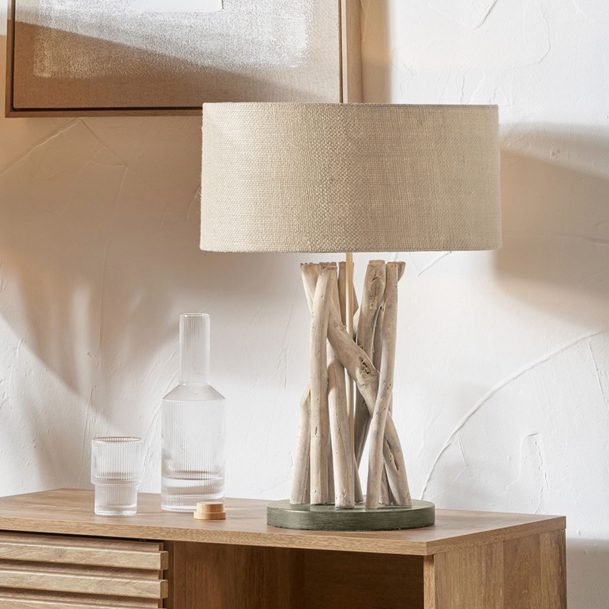 Pacific Lifestyle Derna Drift Wood & Natural Jute Table Lamp