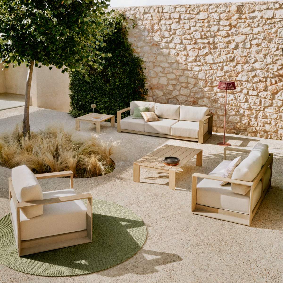 Kave Home Rug Despas in synthetic fibers beige Ø150 cm