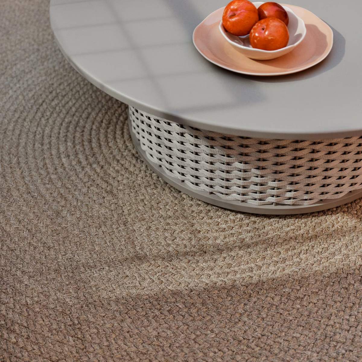 Kave Home Rug Despas in synthetic fibers beige Ø150 cm