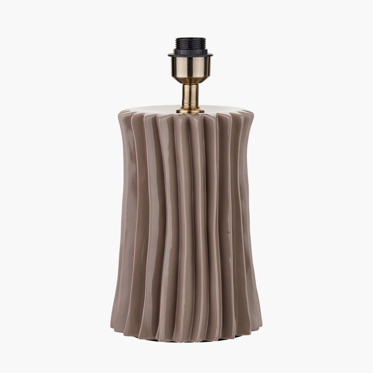 Pacific Lifestyle Devony Taupe Pleated Ceramic Table Lamp Base